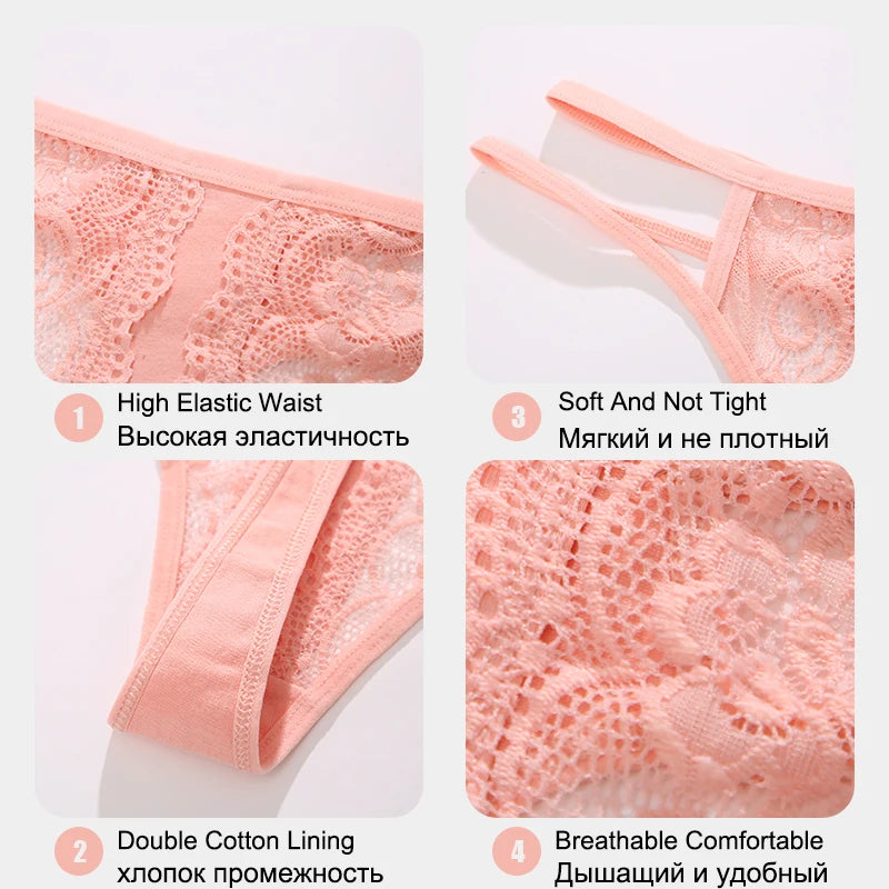 3Pcs/Set Sexy Lace Hollow Out Thongs - Mark Enterprise Global