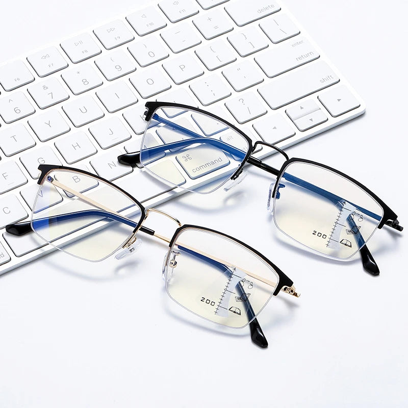 Titanium Alloy Photochromic Reading Glasses Men Multifocal Glasses Women - Mark Enterprise Global