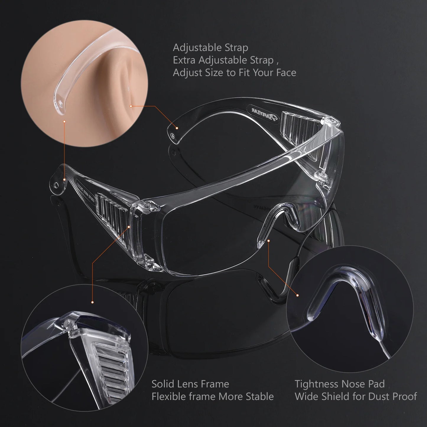 Safety Glasses -Splash Resistant, Waterproof