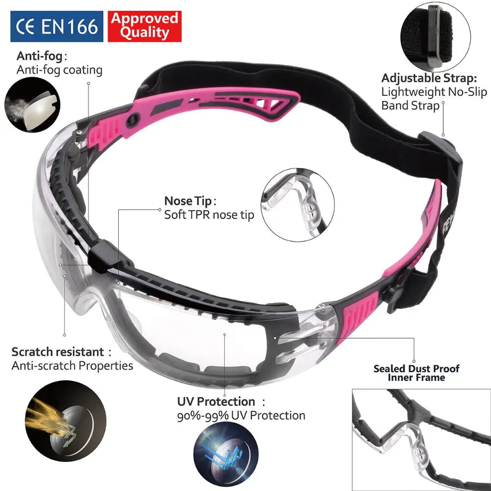 Safety Glasses Anti-Shock Goggles Eyewear Clear For Women&Mens - Mark Enterprise Global