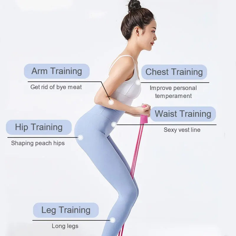 Multi Function Tension Rope Bands Home Resistance Bands 4 Tube Elastic Pedal Puller