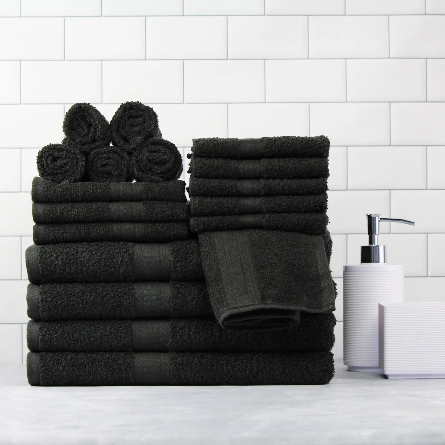 Solid 18-Piece Bath Towel Set - Mark Enterprise Global
