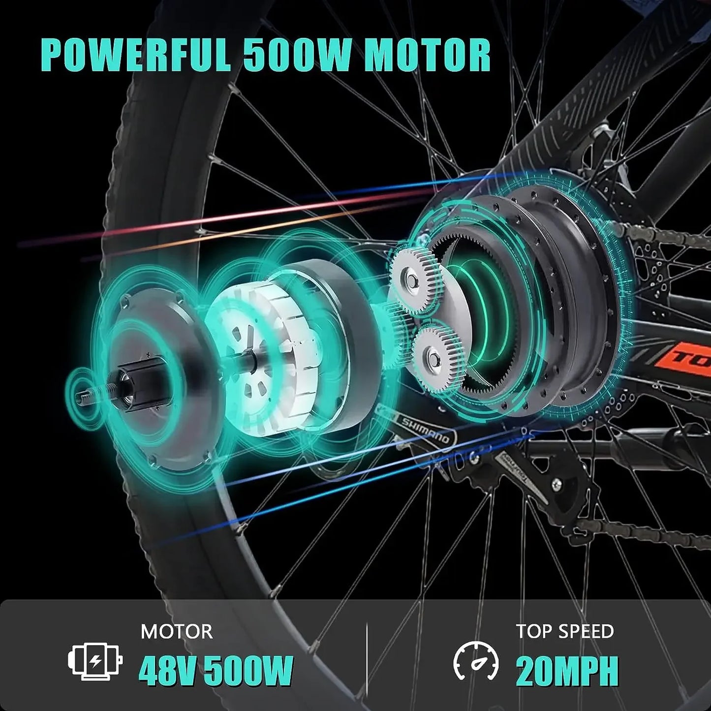 Electric Bike Adults 500W Motor Ebike 48V 11.6Ah - Mark Enterprise Global