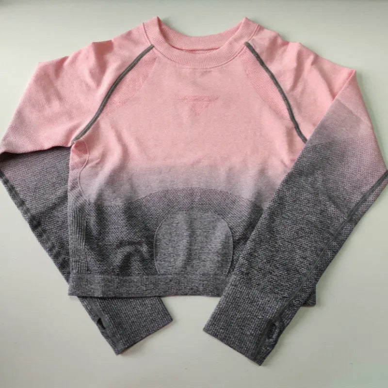 Women Seamless Long Sleeve Crop Top