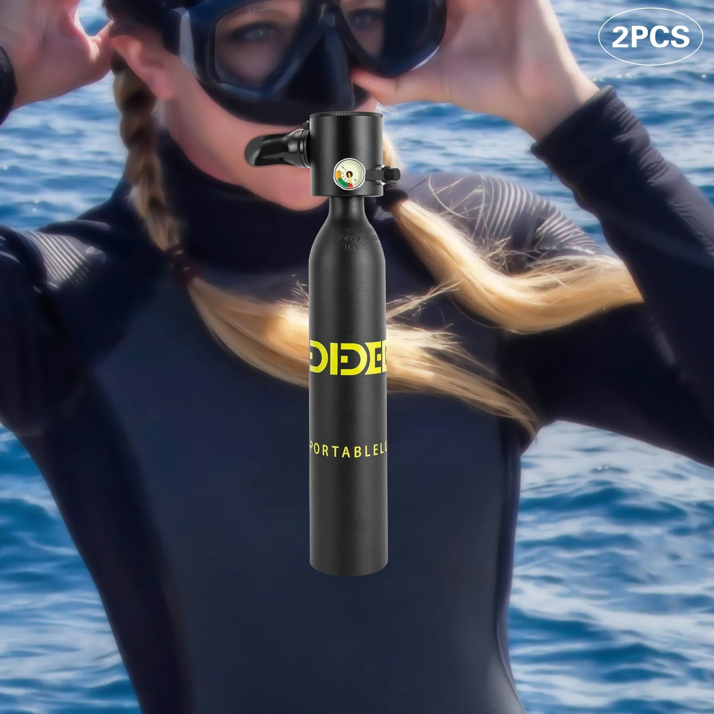 0.5L Oxygen Tank Underwater Breath 2 * Mini Scuba Diving Case, Diving Tank Kit 0.5L Capacity 5-10min - Mark Enterprise Global