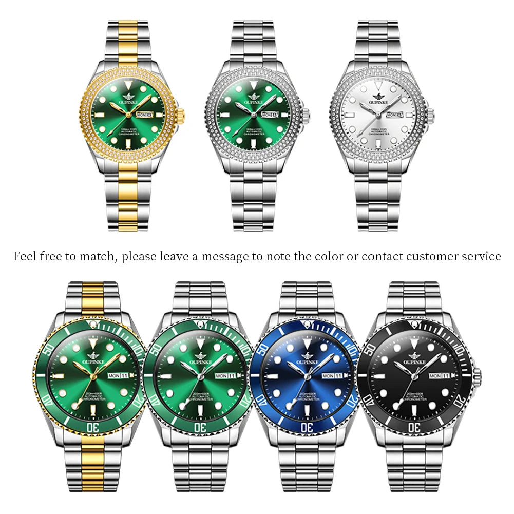 Exquisite Gift Box Set Diving Stainless Steel Men and Women Wristwatch