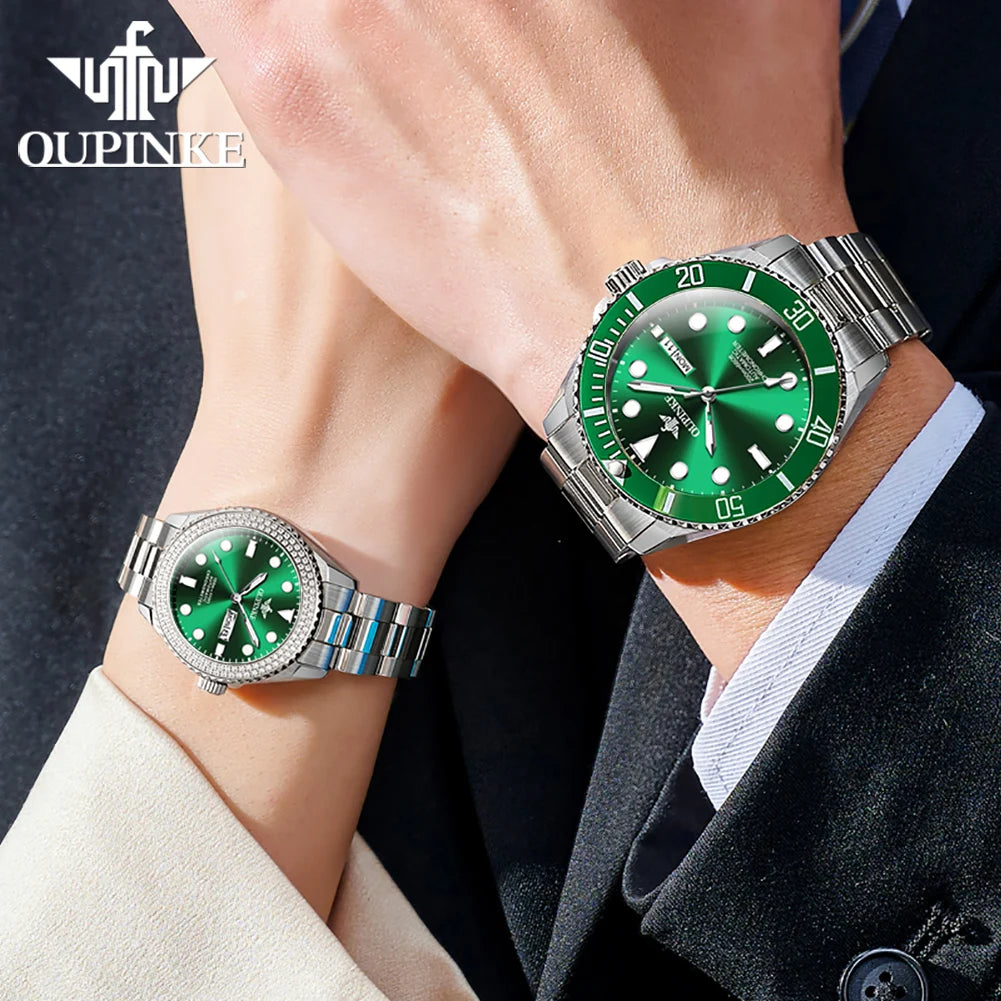 Exquisite Gift Box Set Diving Stainless Steel Men and Women Wristwatch
