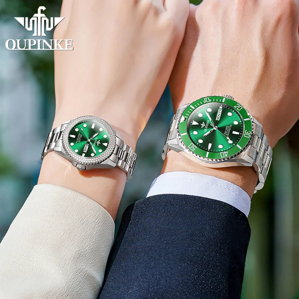 Exquisite Gift Box Set Diving Stainless Steel Men and Women Wristwatch
