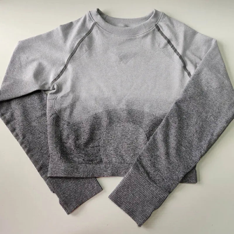 Women Seamless Long Sleeve Crop Top