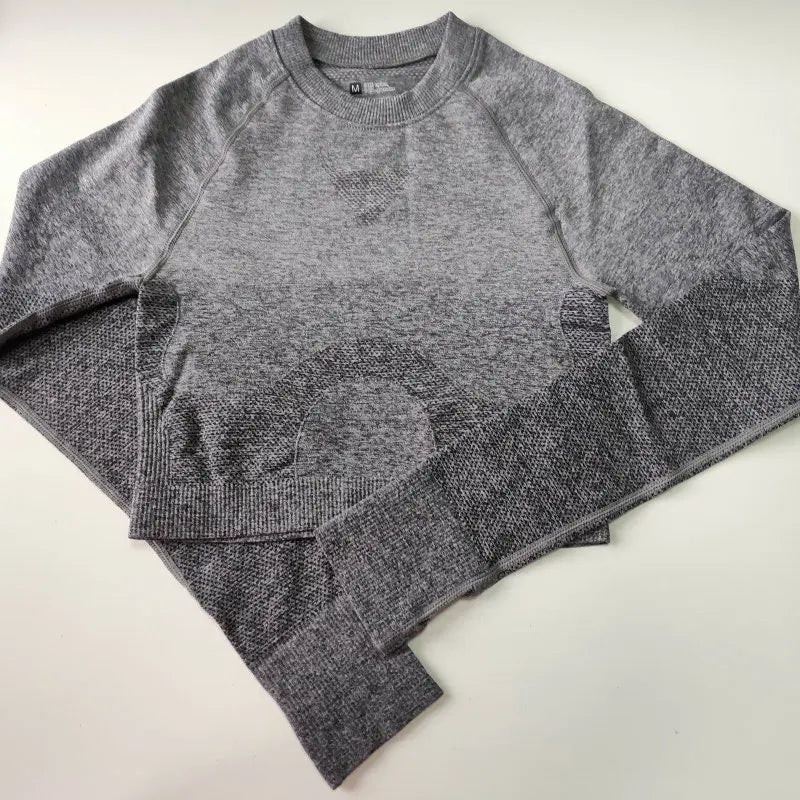 Women Seamless Long Sleeve Crop Top
