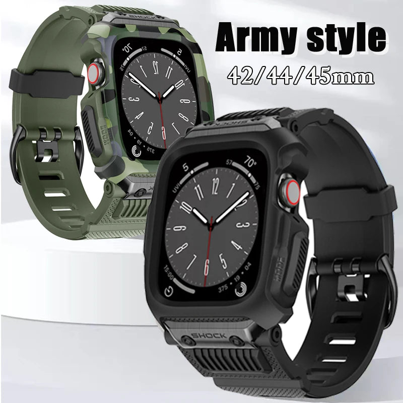 Case+Strap For Apple Watch Band series 8 7 SE 6 45mm 44mm 42mm