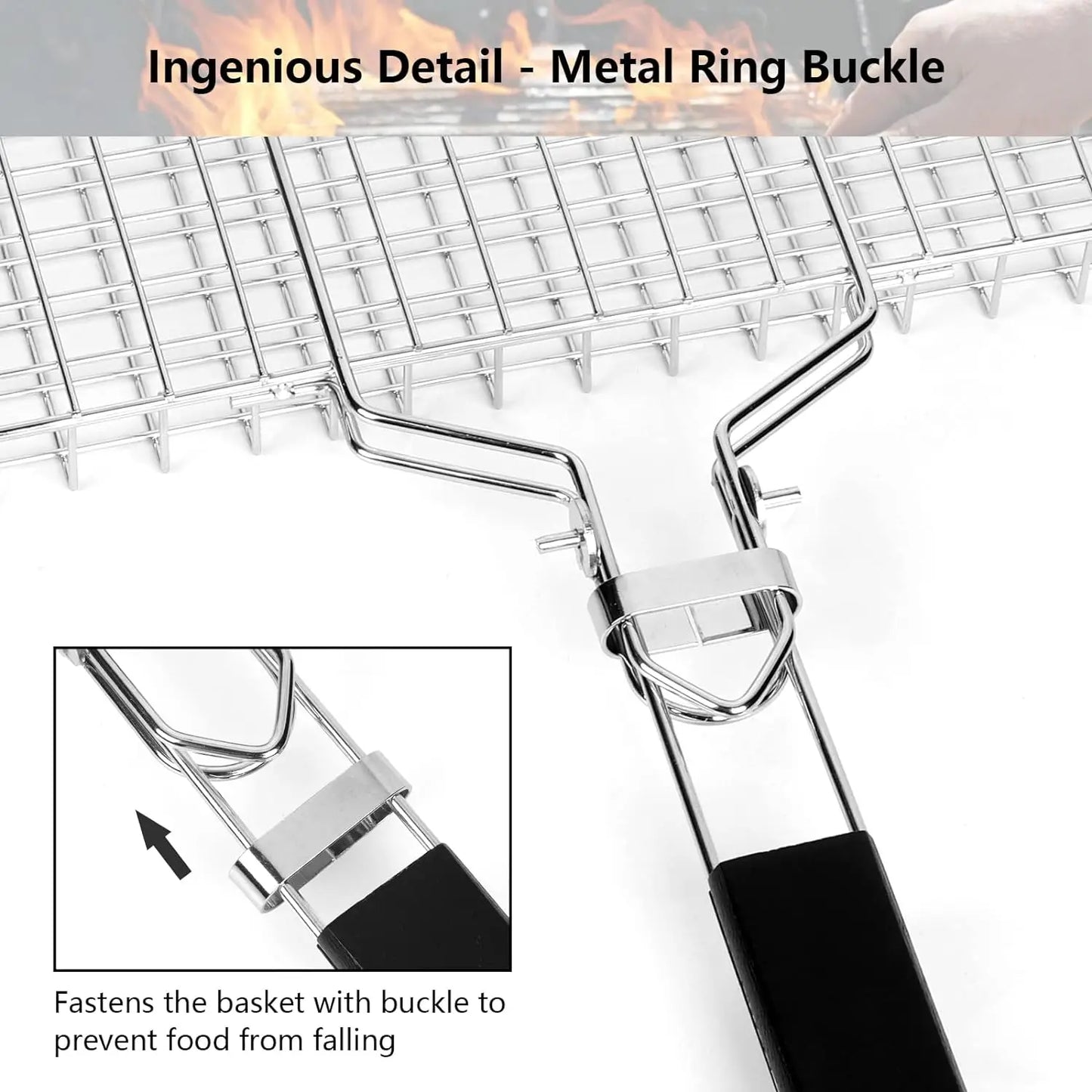 Folding Grilling Basket Stainless Steel