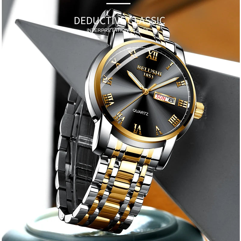 Luxury Mens Watches Luminous Waterproof Stainless Steel Watch