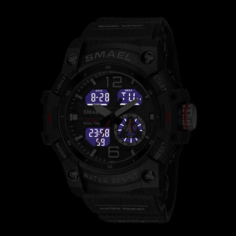 Sports Dual Display Watch For Men  Waterproof