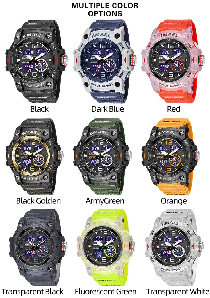 Sports Dual Display Watch For Men  Waterproof