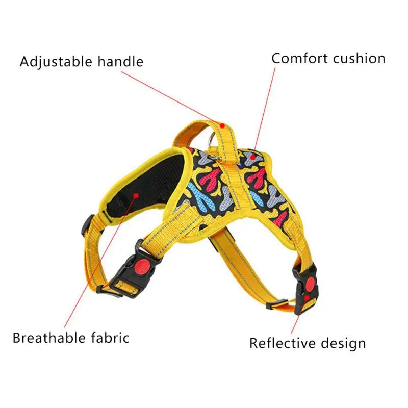 Dog Harness Adjustable, Reflective Pet Harness Vest For Small to Large Dog