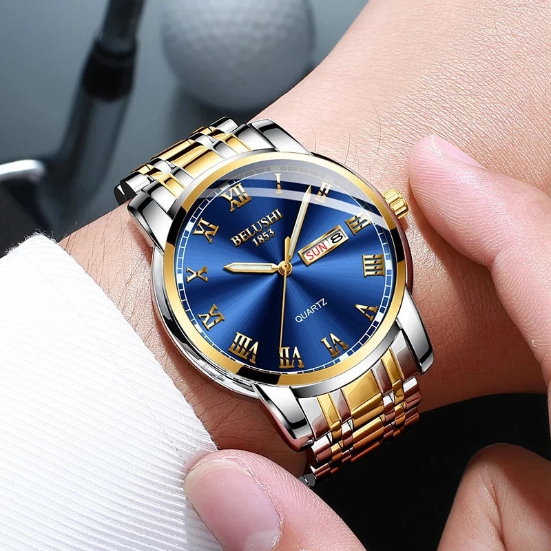 Luxury Mens Watches Luminous Waterproof Stainless Steel Watch