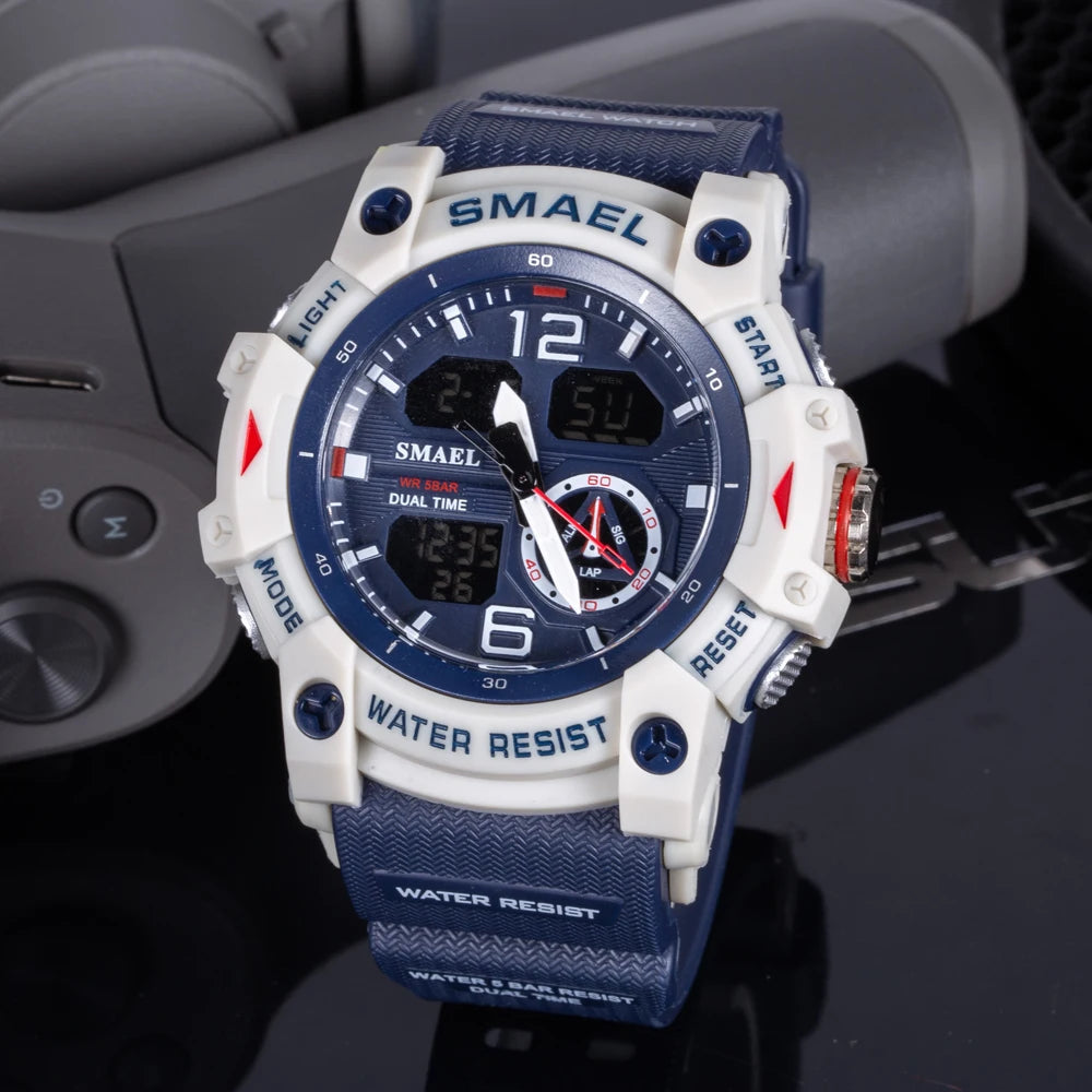 Sports Dual Display Watch For Men  Waterproof