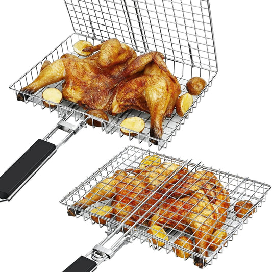 Folding Grilling Basket  Stainless Steel