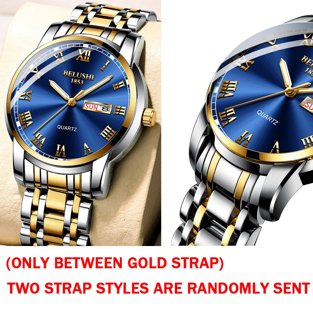 Luxury Mens Watches Luminous Waterproof Stainless Steel Watch