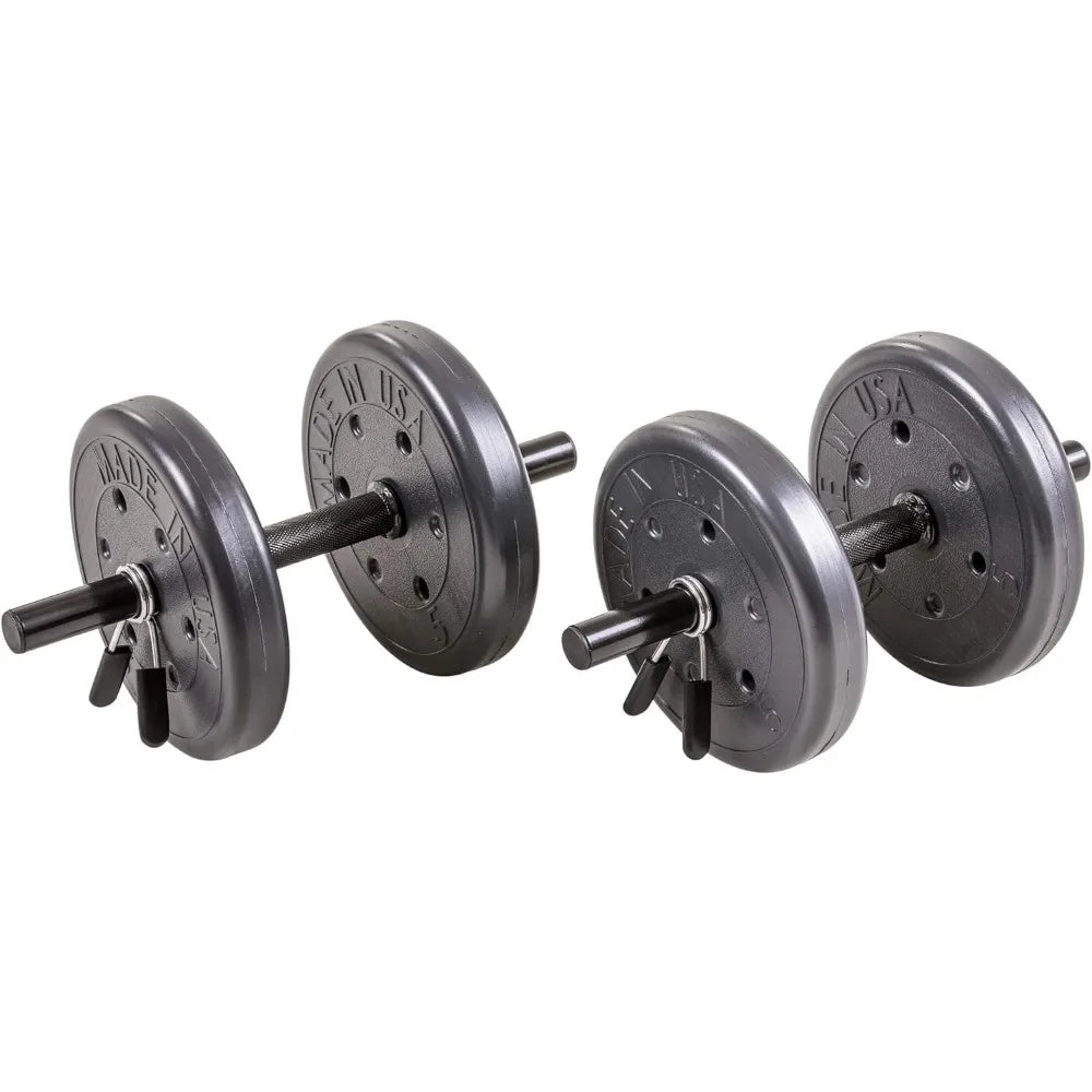 Barbell Weight Set with two dumbbells and 6ft bar