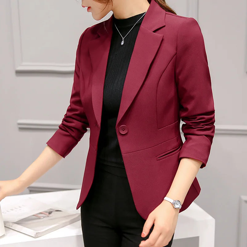 Women's Blazer  Long Sleeve Pockets