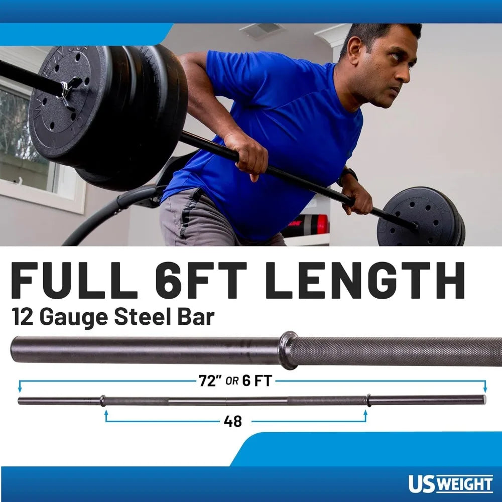 Barbell Weight Set with two dumbbells and 6ft bar