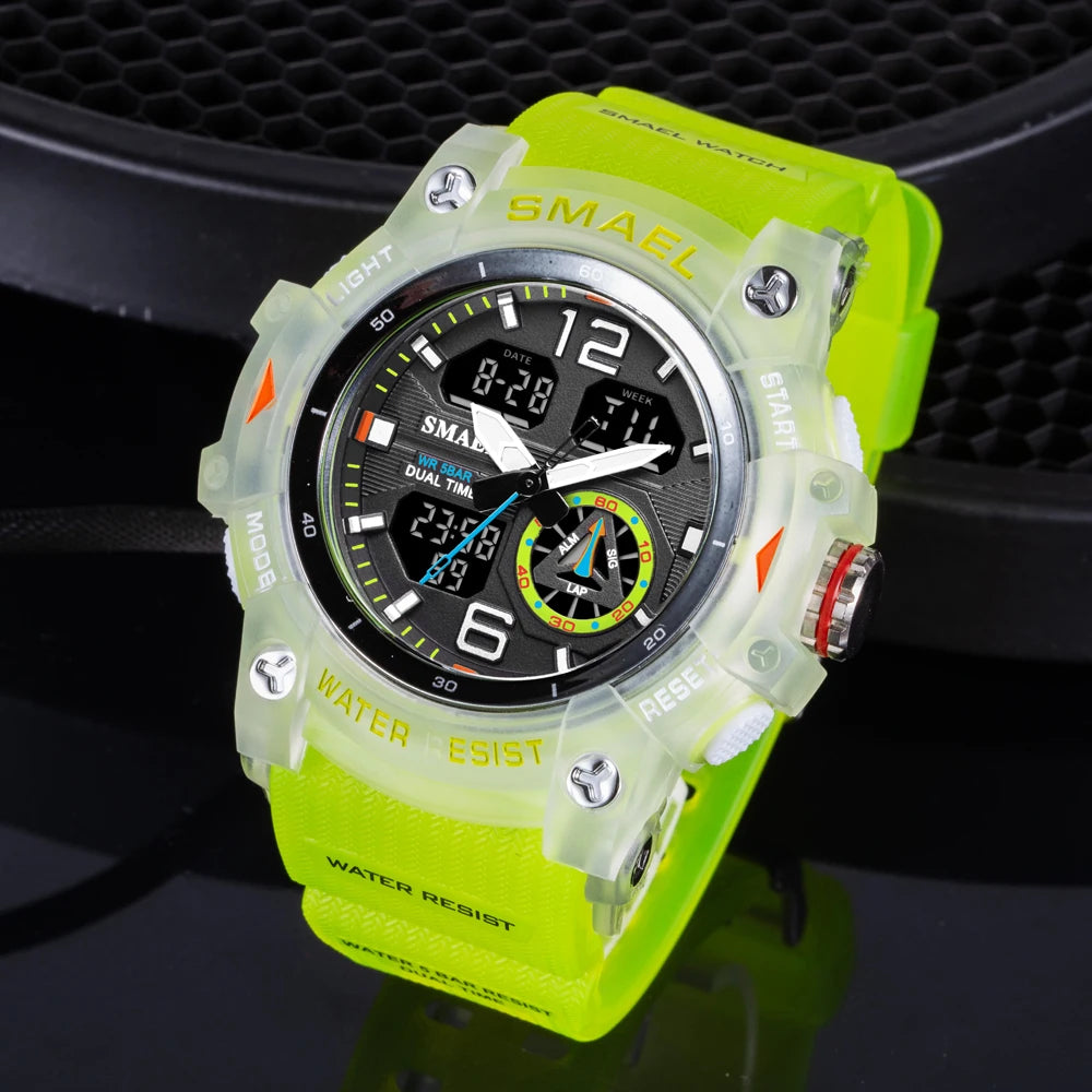 Sports Dual Display Watch For Men  Waterproof